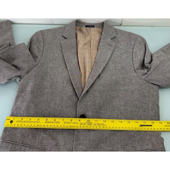 Stafford Blazer Sport Coat 38R Classic Fit Linen Cotton Blend Heather Beige - Picture 8 of 10